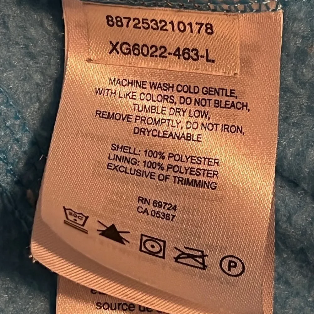 Columbia Light Blue Benton Springs Full Zipped Fleece Jacket Girls Large EUC